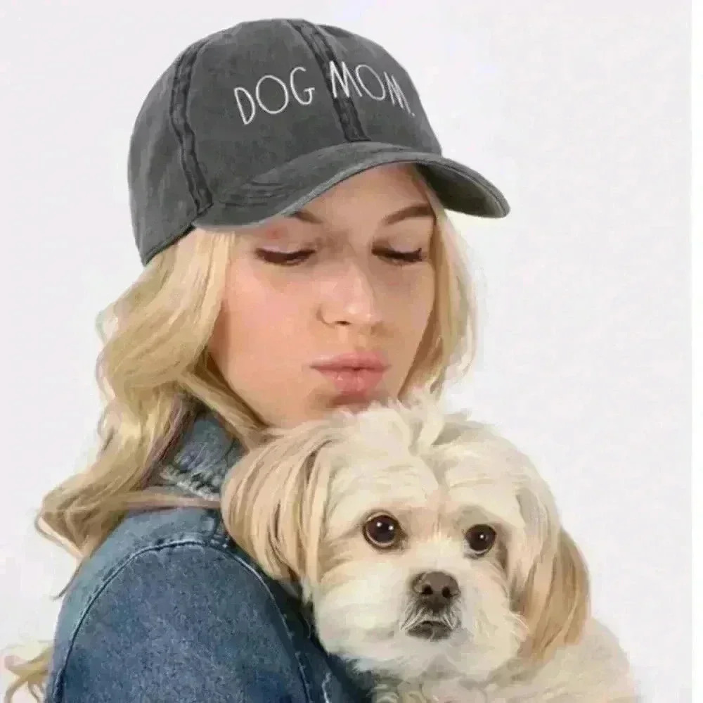 Rae Dunn Gray Dog Mom Adjustable Baseball Cap